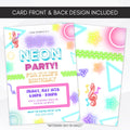 neon party invitatons